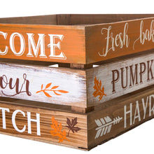 Load image into Gallery viewer, Wooden Pumpkin Storage Crates, Set of 2