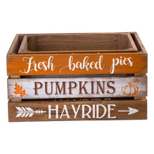 Load image into Gallery viewer, Wooden Pumpkin Storage Crates, Set of 2
