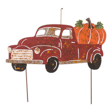 Load image into Gallery viewer, 25"L Metal Rusty Truck Yard Stake or Standing Decor or Hanging Decor