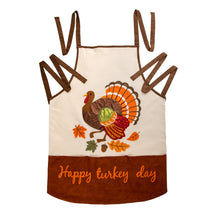Load image into Gallery viewer, 32"L Cotton Embroidered Turkey Apron