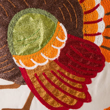Load image into Gallery viewer, 18"L x 18"W Cotton Embroidered Turkey Pillow Cover