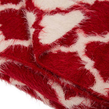 Load image into Gallery viewer, 60"L*50"W Reversible Knitted Nylon Eyelash Yarn Red/White Throw Blanket 1250g