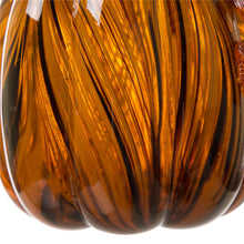 Load image into Gallery viewer, 6" H Hand Blown Striped Glass Pumpkin Table Decor