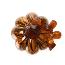 Load image into Gallery viewer, 6" H Hand Blown Striped Glass Pumpkin Table Decor
