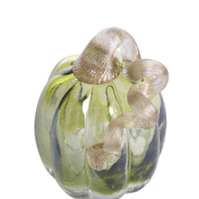 Load image into Gallery viewer, 5.51"H Hand Blown Green Crackle Glass Pumpkin Decor
