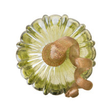 Load image into Gallery viewer, 5.91"D Hand Blown Green Crackle Glass Pumpkin Decor