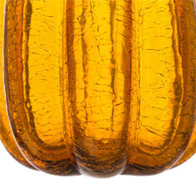 Load image into Gallery viewer, 9.06"H Hand Blown Tall Amber Crackle Glass Pumpkin Decor