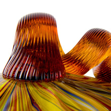 Load image into Gallery viewer, 4.21"H Hand Blown Multi-Striped Glass Pumpkin Decor