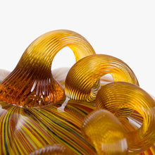 Load image into Gallery viewer, 8.66"D Hand Blown Striped Large Glass Pumpkin Decor