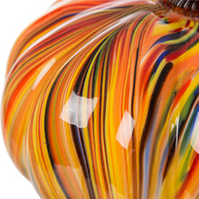 Load image into Gallery viewer, 8.66"D Hand Blown Striped Large Glass Pumpkin Decor