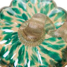 Load image into Gallery viewer, 4.13''H Hand Blown Blue/Gold Glitter Glass Pumpkin Table Accent Decor