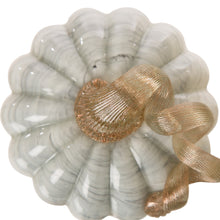 Load image into Gallery viewer, 5.12'D Hand Blown Gray Marbleized Glass Pumpkin Decor