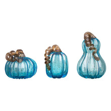 Load image into Gallery viewer, S/3 Blue Glass Pumpkin