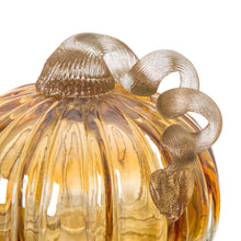 Load image into Gallery viewer, S/2 Green & Amber Crackle Glass Short Pumpkin(in same size)
