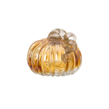 Load image into Gallery viewer, S/2 Green & Amber Crackle Glass Short Pumpkin(in same size)
