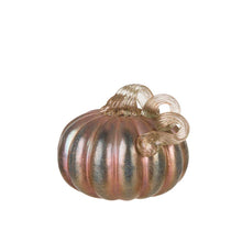 Load image into Gallery viewer, S/2 Blue/Gold Glittery Glass Pumpkin Decor