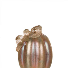 Load image into Gallery viewer, S/2 Blue/Gold Glittery Glass Pumpkin Decor