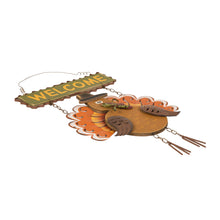 Load image into Gallery viewer, Iron Solid Wood Autumn Turkey Welcome Hanging Decor