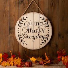 Load image into Gallery viewer, Thanksgiving Wall Decorations Farmhouse Wooden Wall Decorative Sign Round Hanging Thanksgiving Wall Art