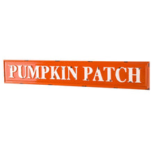 Load image into Gallery viewer, 35.75"L Enameled Metal "PUMPKIN PATCH" Wall Sign