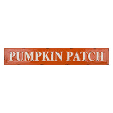 Load image into Gallery viewer, 35.75"L Enameled Metal "PUMPKIN PATCH" Wall Sign