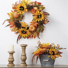 Load image into Gallery viewer, 24"D Yellow/Orange Sunflower Wreath