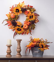 Load image into Gallery viewer, 24"D Yellow/Orange Sunflower Wreath