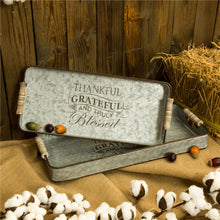 Load image into Gallery viewer, Iron Rect Galvanized Tray Harvest Decor Set of 2