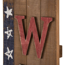 Load image into Gallery viewer, 42"H Welcome Patriotic Wood Stars Porch Board Sign