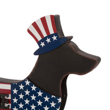 Load image into Gallery viewer, Wooden Metal Patriotic Double Sided Dachshund Porch Sign
