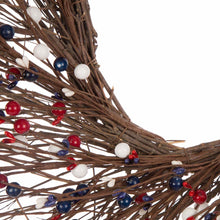 Load image into Gallery viewer, 24"D Patriotic RED/White/Blue Berry Wreath