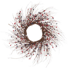 Load image into Gallery viewer, 24"D Patriotic RED/White/Blue Berry Wreath