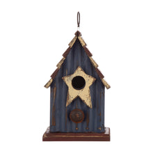 Load image into Gallery viewer, 9.06"H Rustic Patriotic Garden Distressed Wooden Decorative Birdhouse