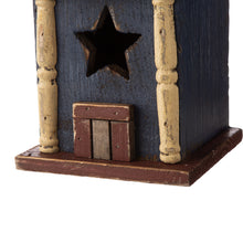 Load image into Gallery viewer, 12.6"H Hanging Patriotic Two-Tiered Distressed Wooden/Iron Garden Birdhouse