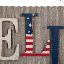 Load image into Gallery viewer, 36.10"L Metal/Wooden Patriotic HELLO Wall Décor