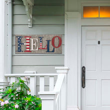 Load image into Gallery viewer, 36.10"L Metal/Wooden Patriotic HELLO Wall Décor