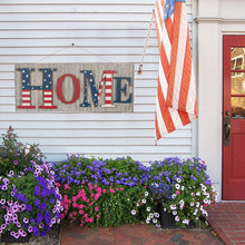 Load image into Gallery viewer, 36.10"L Metal/Wooden Patriotic HOME Wall Décor