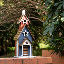Load image into Gallery viewer, 24.41"H Oversized Wooden/Rustic Metal Patriotic Birdhouse