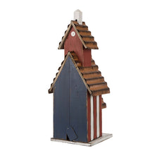 Load image into Gallery viewer, 24.41"H Oversized Wooden/Rustic Metal Patriotic Birdhouse