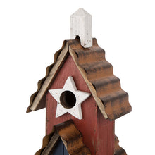 Load image into Gallery viewer, 24.41"H Oversized Wooden/Rustic Metal Patriotic Birdhouse