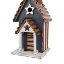 Load image into Gallery viewer, 24.41"H Oversized Wooden/Rustic Metal Patriotic Birdhouse