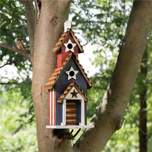 Load image into Gallery viewer, 24.41"H Oversized Wooden/Rustic Metal Patriotic Birdhouse
