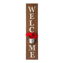 Load image into Gallery viewer, 42"H Wooden "WELCOME" Porch Sign with Metal Planter