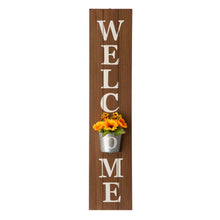 Load image into Gallery viewer, 42"H Wooden "WELCOME" Porch Sign with Metal Planter