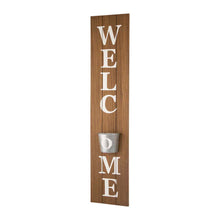 Load image into Gallery viewer, 42"H Wooden "WELCOME" Porch Sign with Metal Planter