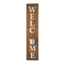 Load image into Gallery viewer, 42"H Wooden "WELCOME" Porch Sign with Metal Planter