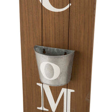 Load image into Gallery viewer, 42"H Wooden "WELCOME" Porch Sign with Metal Planter