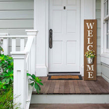 Load image into Gallery viewer, 42"H Wooden "WELCOME" Porch Sign with Metal Planter