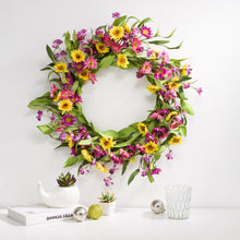 Load image into Gallery viewer, 24"D Artificial Chrysanthemum Wreath
