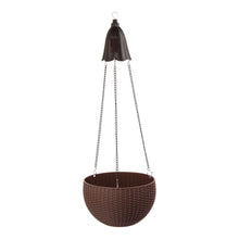 Load image into Gallery viewer, 30"H Solar Lighted Brown Plastic Hanging Basket/Planter